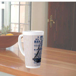 Tasse Latte Publicité pour la régate de yacht vintage 