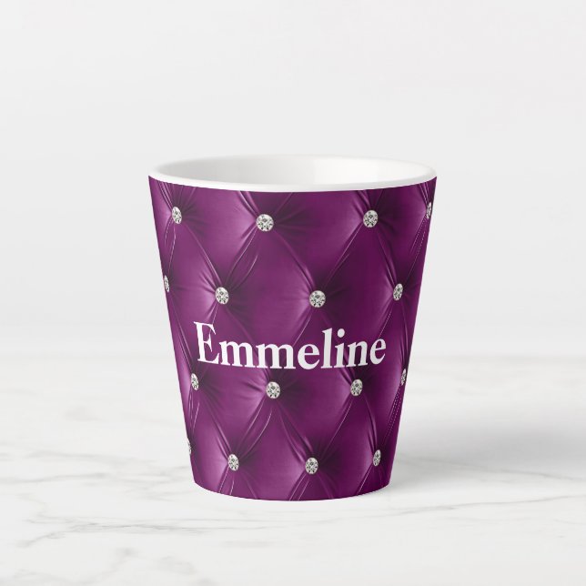 Tasse Latte Purple doux et chaud Magenta Faux Velvet (Devant)