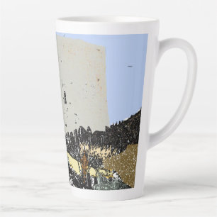Tasse Latte Push Bike et Martello Tower Hythe Kent