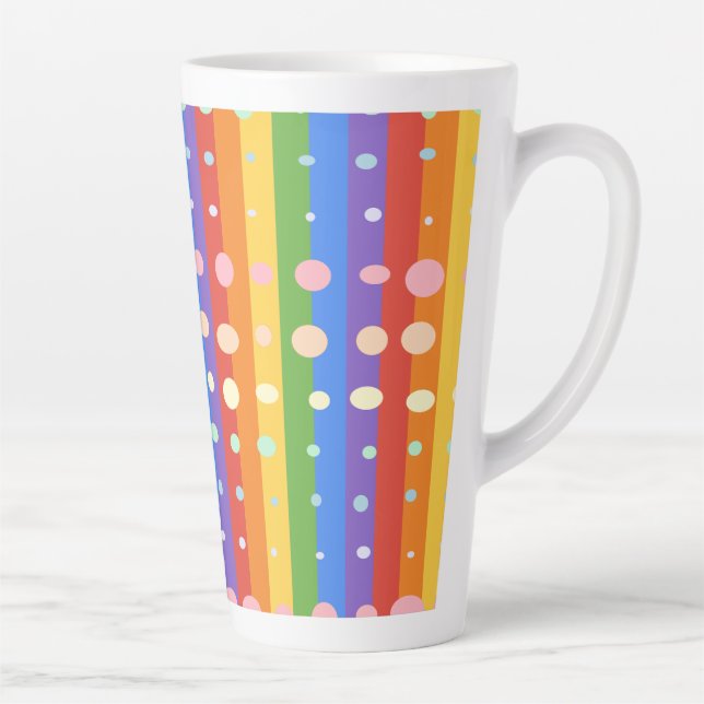 TASSE LATTE RAINBOW DOT SRIPES (Droite)