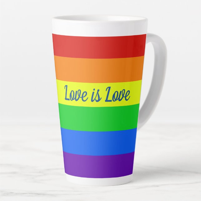 Tasse Latte Rainbow Love is Love (Angle droit)