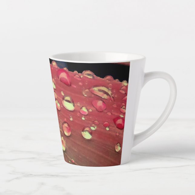 Tasse Latte Raindrops Closeup, Spacey Cherry Red (Droite)