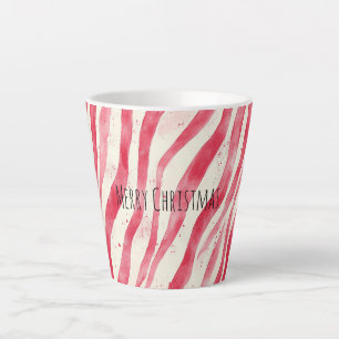 Tasse Latte Rayures de bonbon de Noël rouge blanc
