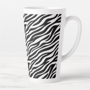 Tasse Latte Rayures de zèbre Motif sans couture Impression d'a