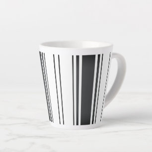 Tasse Latte Rayures noires et blanches minimalistes simples mo