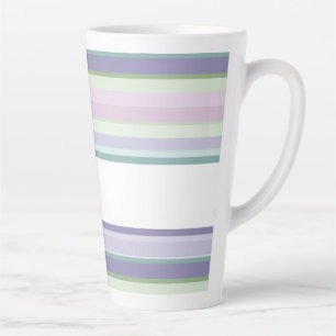 Tasse Latte Rayures violettes, Neptune, vert de mer et lavande