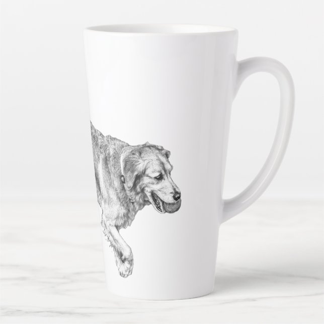 Tasse Latte Récupération d'automne avec Red Ball Pup (Droite)