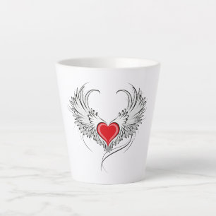 Tasse Latte Red Angel Coeur avec ailes