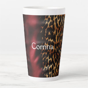 Tasse Latte Red Gold Faux Cowgirl Southwest Cowhal Nom