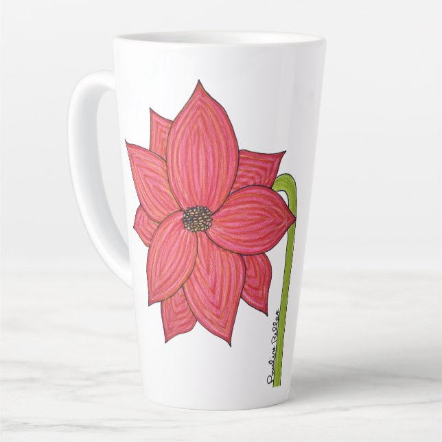 Tasse Latte Red Star Flower (Angle gauche)