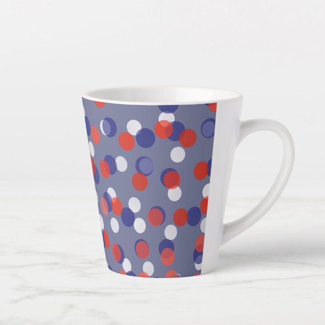 Tasse Latte red, white and blue polka dots (Droite)