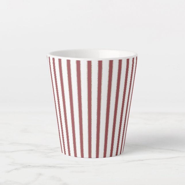 Tasse Latte Red White Stripes Christmas (Devant)