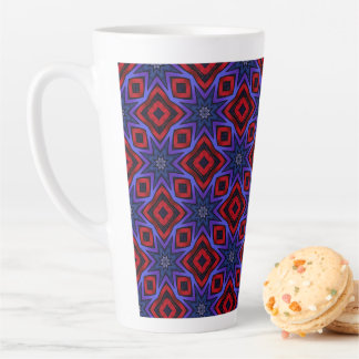 Tasse Latte Red With Blue Stars