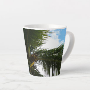 Tasse Latte Regard sur le palmier à coco Nature tropicale