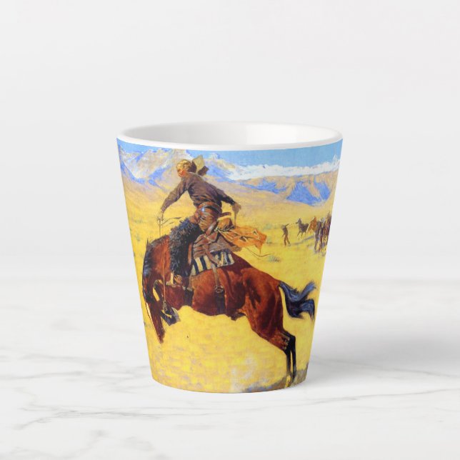 Tasse Latte Remington Old West Horse et Cowboy (Devant)