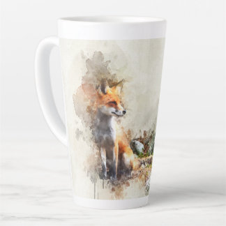 Tasse Latte Renard dans la peinture sauvage