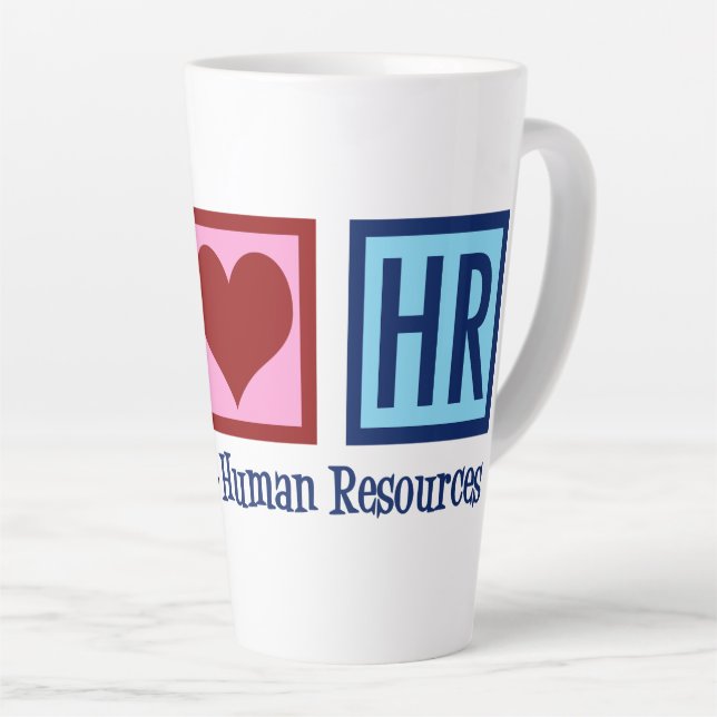 Tasse Latte Ressources humaines Peace Love HR (Angle droit)