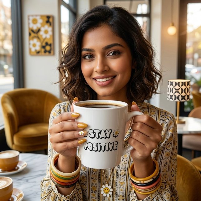 Tasse Latte Restez Positif (Créateur téléchargé)