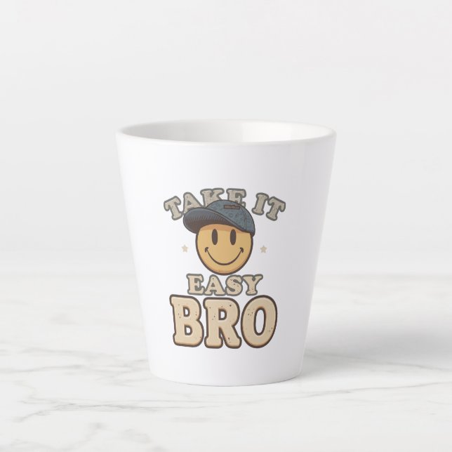 Tasse Latte Retro 90s Smiley with a Hat (Devant)