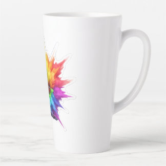 Tasse Latte Retro Cassette Tape with Rainbow Color Splash Burs