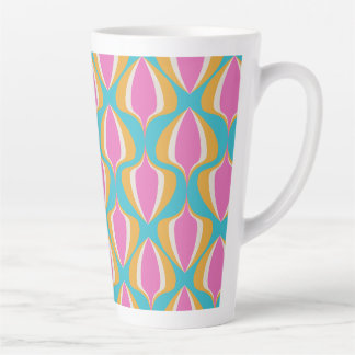 Tasse Latte Retro Ogee Blue Orange Pink