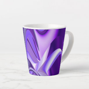 Tasse Latte Rêves arc-en-ciel à fleurs violettes