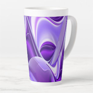 Tasse Latte Rêves arc-en-ciel à fleurs violettes