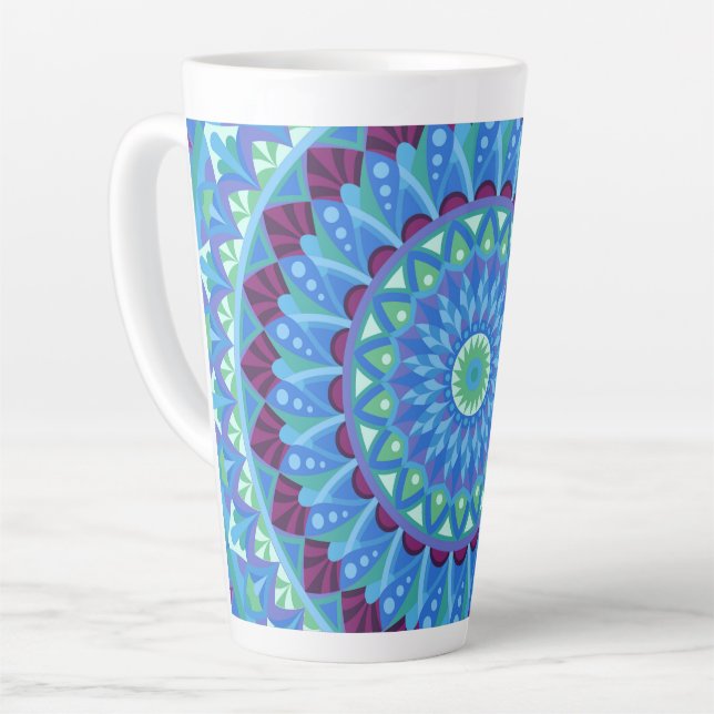 Tasse Latte Rêves de minuit Café Bohème Mandala  (Angle gauche)