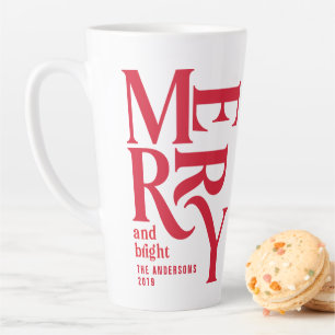 Tasse Latte Robe rouge vintage merry chritsmas favoriser cadea