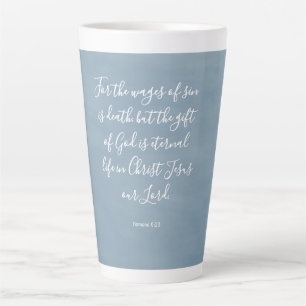Tasse Latte Romains 6:23 Verset biblique personnalisable