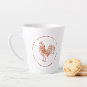 Tasse Latte Rooster rustique rouge