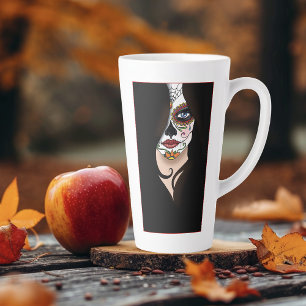 Tasse Latte Rosa Sugar Skull Portrait