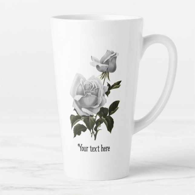 Tasse Latte Rose blanche Grimoire (Droite)