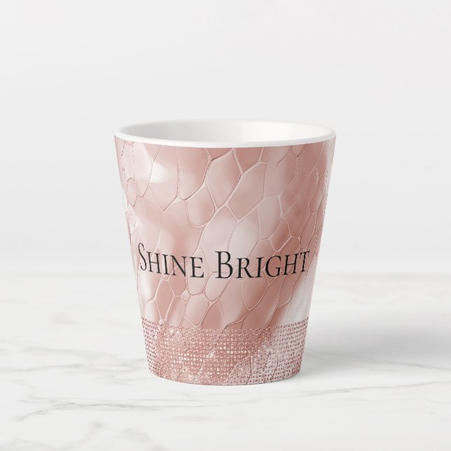 Tasse Latte Rose Rose rose Blush Éperche Glam Animal (Devant)