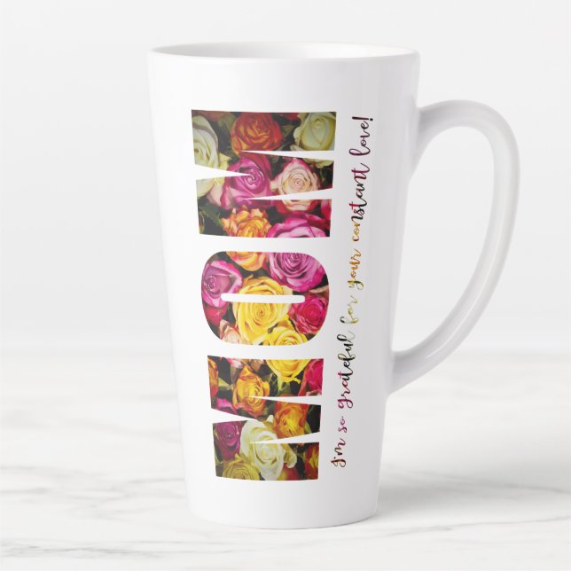 Tasse Latte Roses pour maman (Droite)