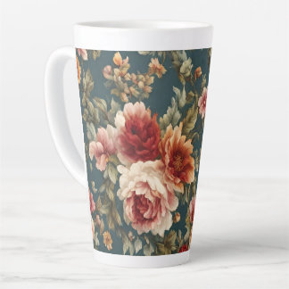 Tasse Latte Roses romantiques et belles fleurs