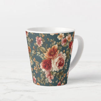Tasse Latte Roses romantiques et belles fleurs