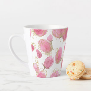 Tasse Latte Roses roses