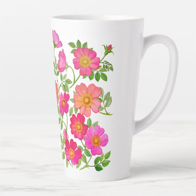 Tasse Latte Roses sauvages roses (Droite)