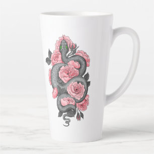 Tasse Latte Roses serpent et pêche