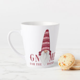 Tasse Latte Rouge et blanc nordique   Gnome Pour les fêtes