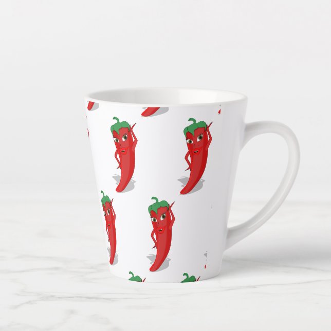 Tasse Latte Rouge Hot Pepper Diva Classic (Droite)