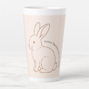 Tasse Latte Rouge Un Lapin T'aime Esquisse