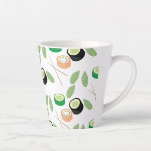 Tasse Latte Roulés de sushi concombre saumon