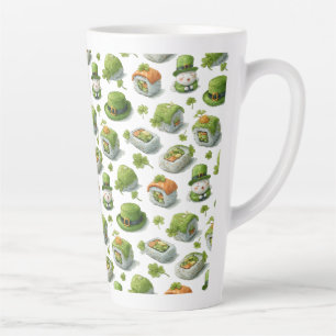 Tasse Latte Roulés de sushi de la Saint-Patrick & Trèfle