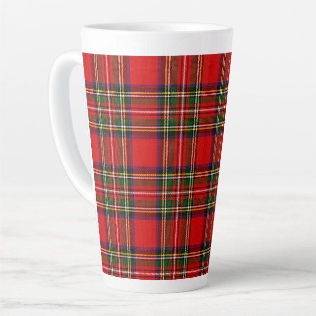 Tasse Latte Royal Stewart Clan Tartan Plaid  (Angle gauche)