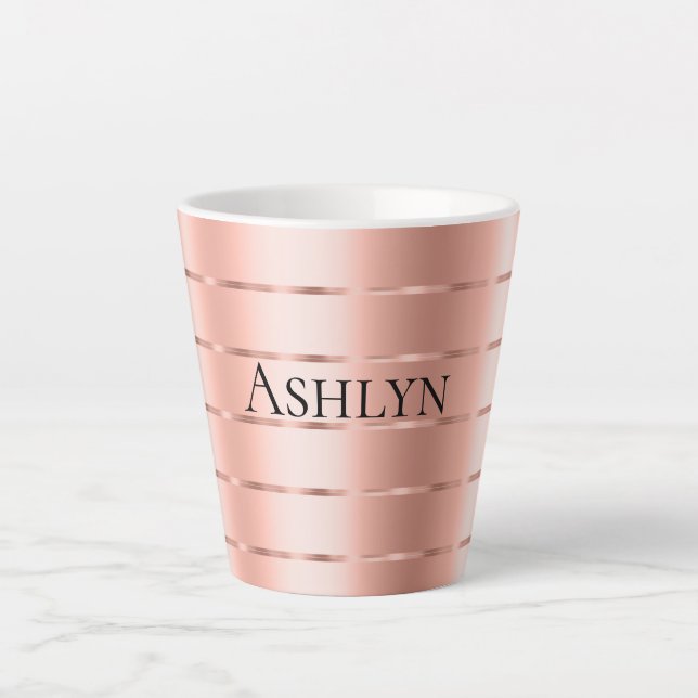 Tasse Latte Ruban doré rose  (Devant)