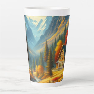 Tasse Latte Rustique, Gîte de montagne d'automne & rivière