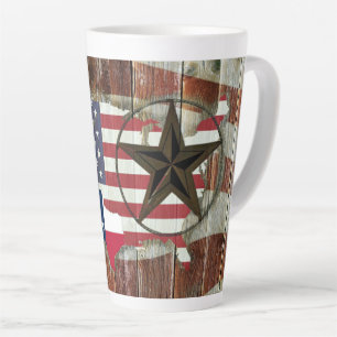 Tasse Latte Rustique Texas Lone Star Texas Long Horn