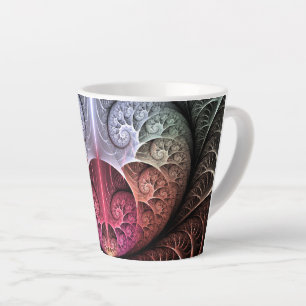 Tasse Latte Rythme cardiaque, art fractal de fantaisie surréal